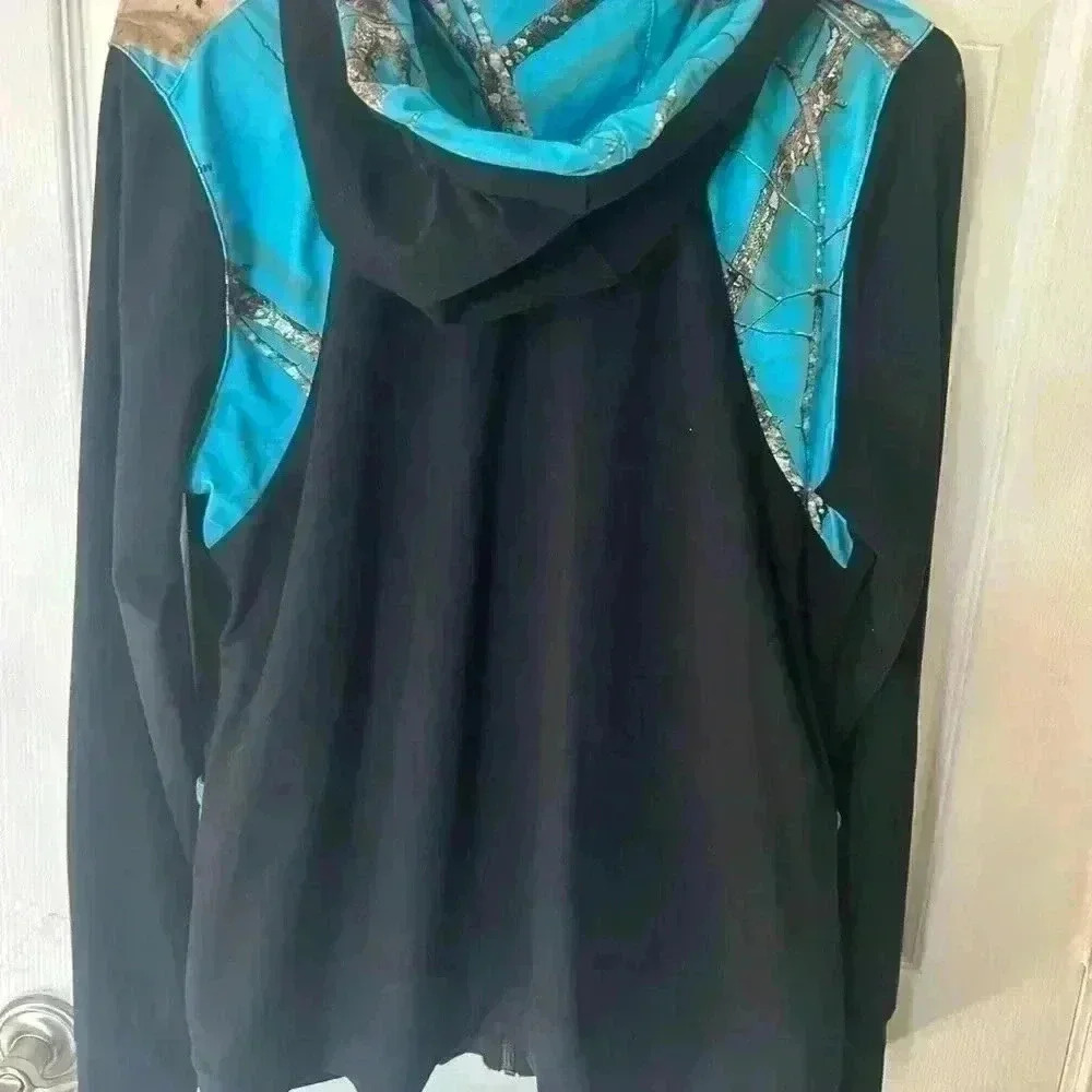 Bushmaster mossy oak women’s hooded full zip sweatshirt jacket size large black - Picture 6 of 8